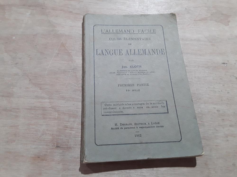 LIVRE ALLEMAND 1942