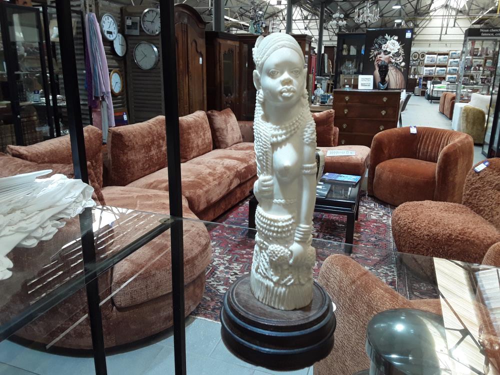 SCULPTURE ANNÉE 30 FEMME CONGOLAISE SIGNÉ 