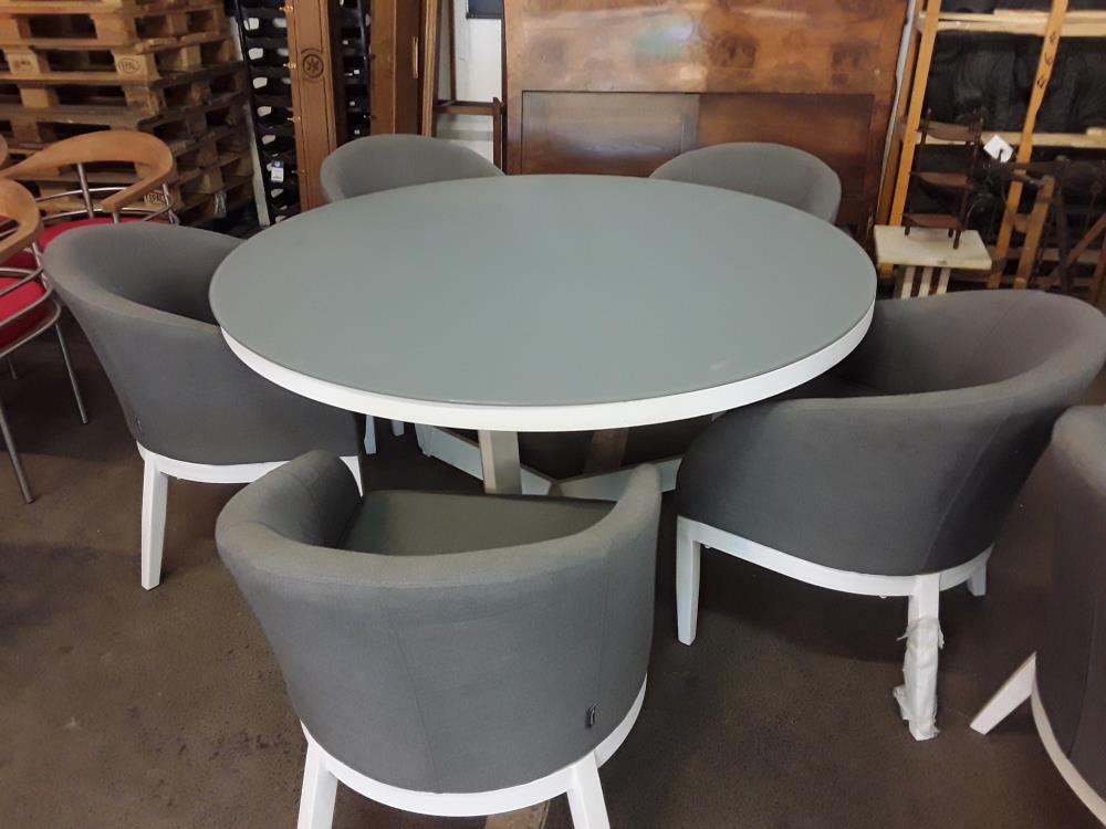 ENSEMBLE DE TERRASSE TABLE ET 5 FAUTEUILS SUNBRELLA DESIGN 