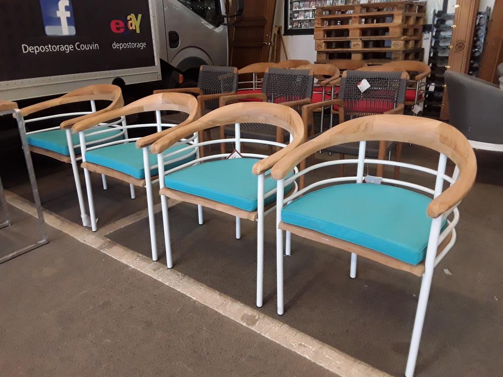 SERIE DE 4 FAUTEUILS DE TERRASSE