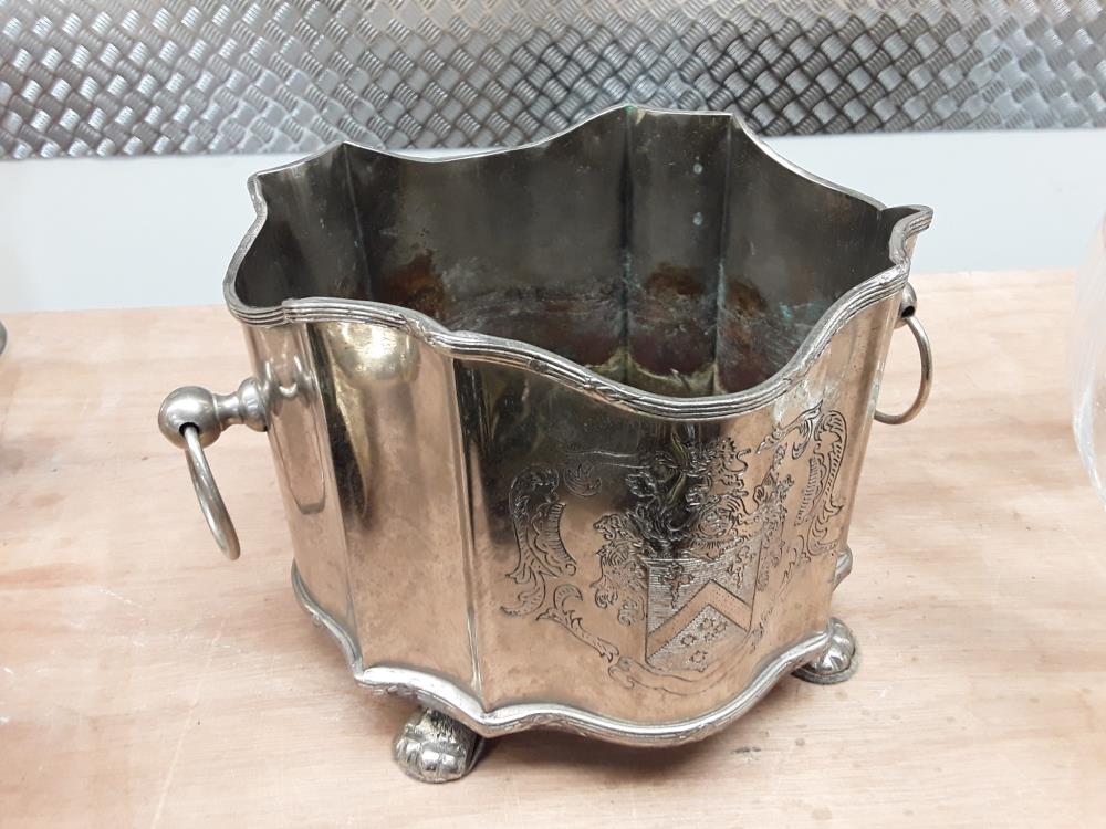 JARDINIÈRE METAL ARGENTÉ 