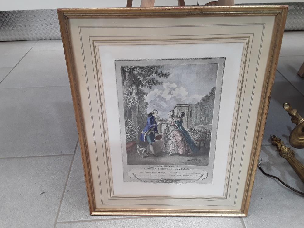 LITHOGRAPHIE ROMANTIQUE COLORÉE 