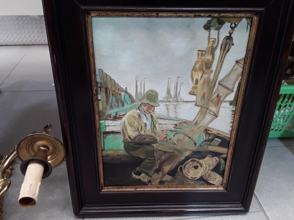 PEINTURE NAÏVE PÊCHEUR 