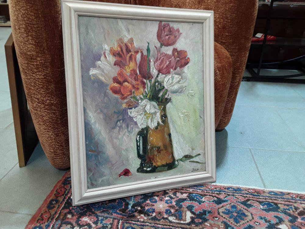 CADRE NATURE MORTE SIGNÉE BOEGE 