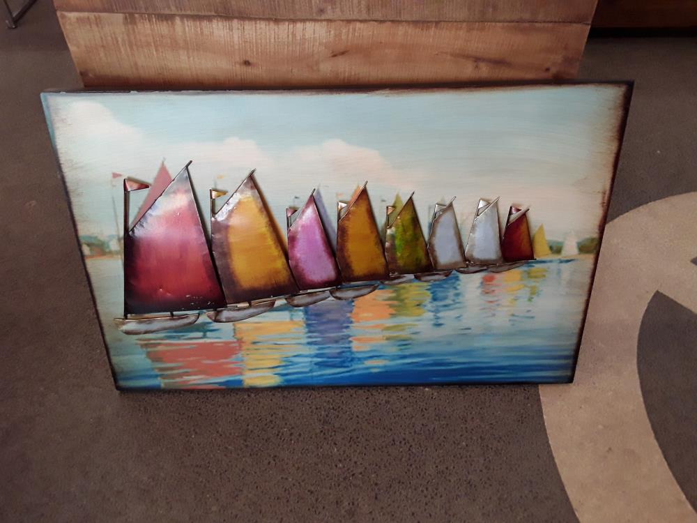 CADRE MOTIF BATEAU METAL 