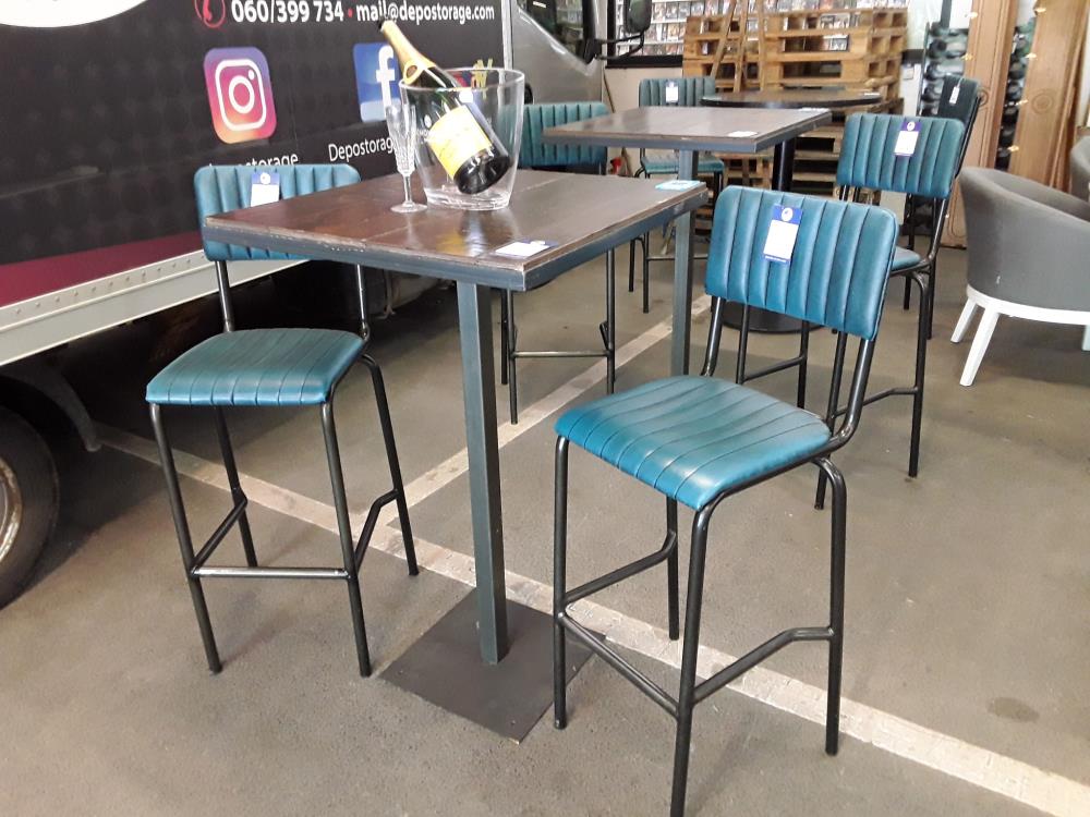 TABLE MANGE DEBOUT MÉTAL ET BOIS DÉCO LOFT 