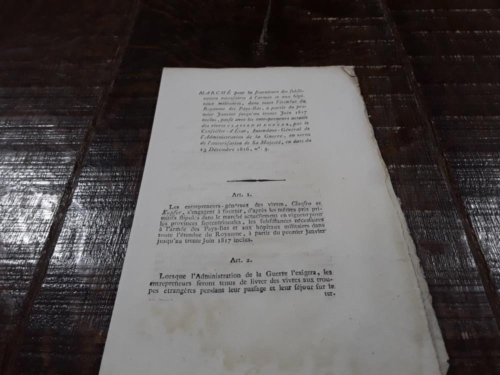 MARCHÉ POUR FOURNITUDE SELON 13/12/1816