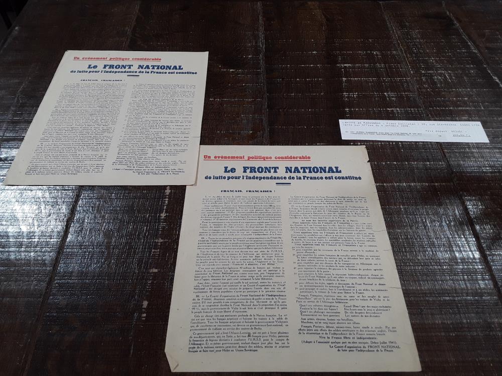 JOURNAL CLANDESTIN "LUTTE POUR L'INDÉPENDANCE DE LA FRANCE EST CONSTITUÉ"