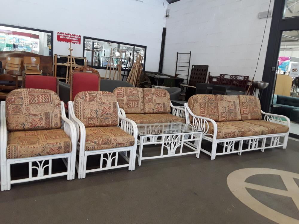 SALON DE JARDIN EN BAMBOU VINTAGE 