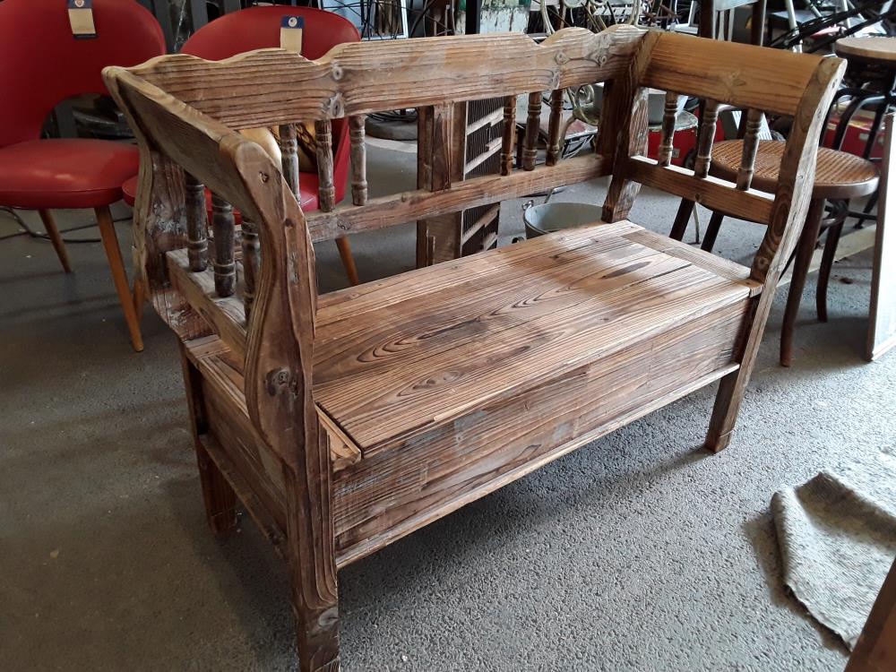 BANC COFFRE EN PIN DECO