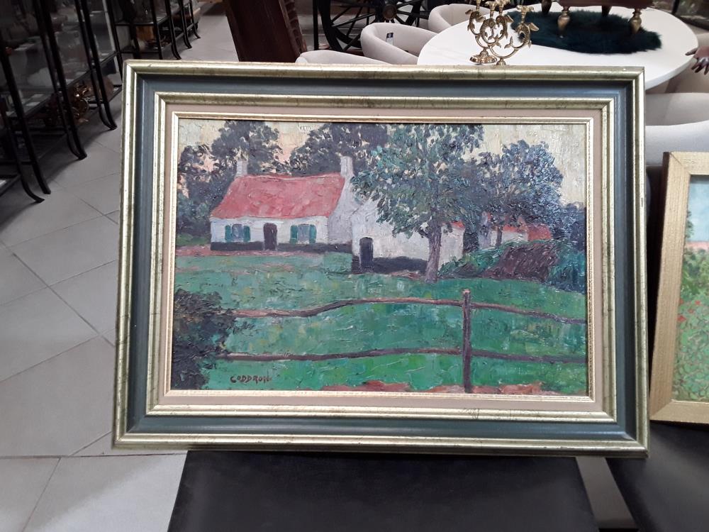 PEINTURE COUTEAU FERME FLAMANDE SIGNÉE CODDON 