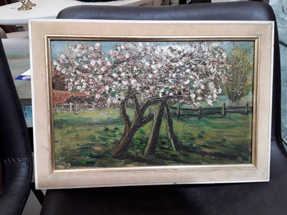 PEINTURE SUR PANNEAU VERGÉ 