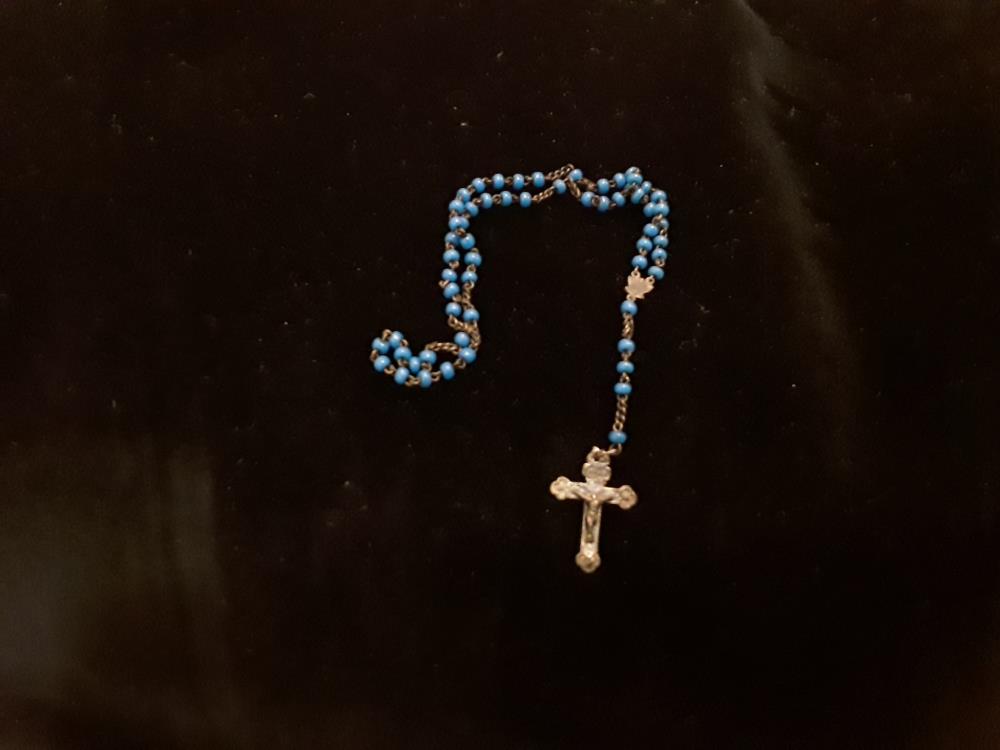 CHAPELET MINIATURE SOLDAT CHRIST EN ARGENT 