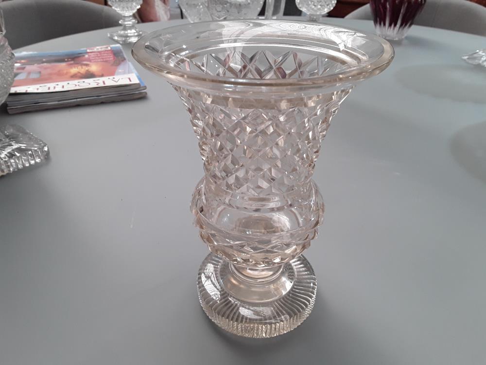 VASE CRISTAL TAILLÉ VAL ST LAMBERT ANCIEN IVOIRE 