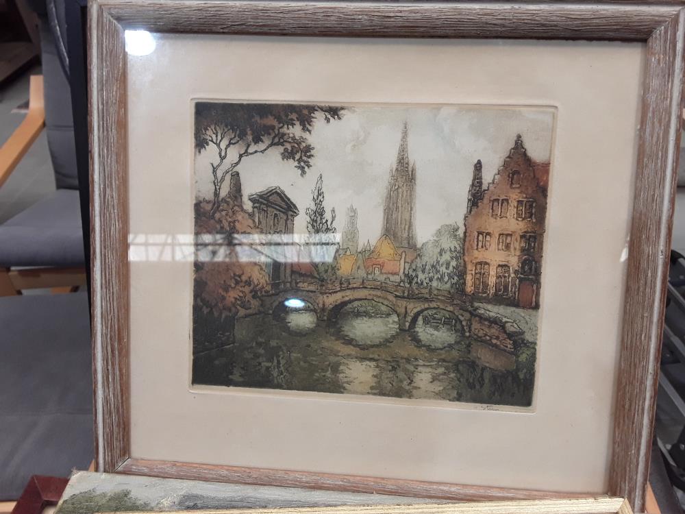 LITHOGRAPHIE VUE DE BRUGES 