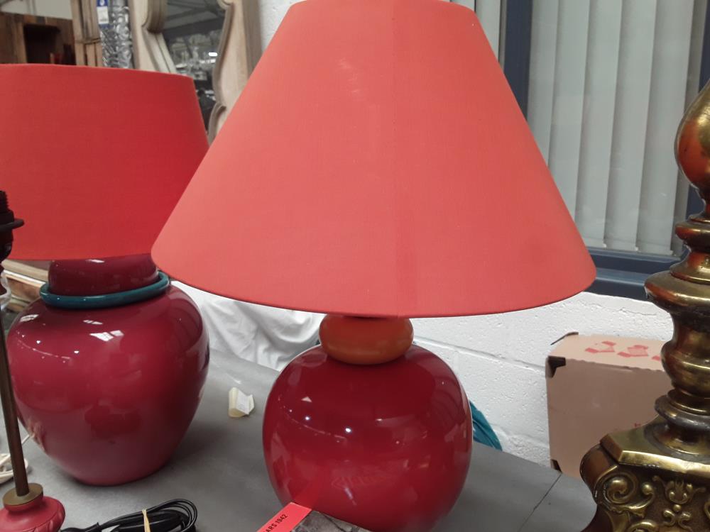 LAMPE À POSER ROUGE ET ORANGE 