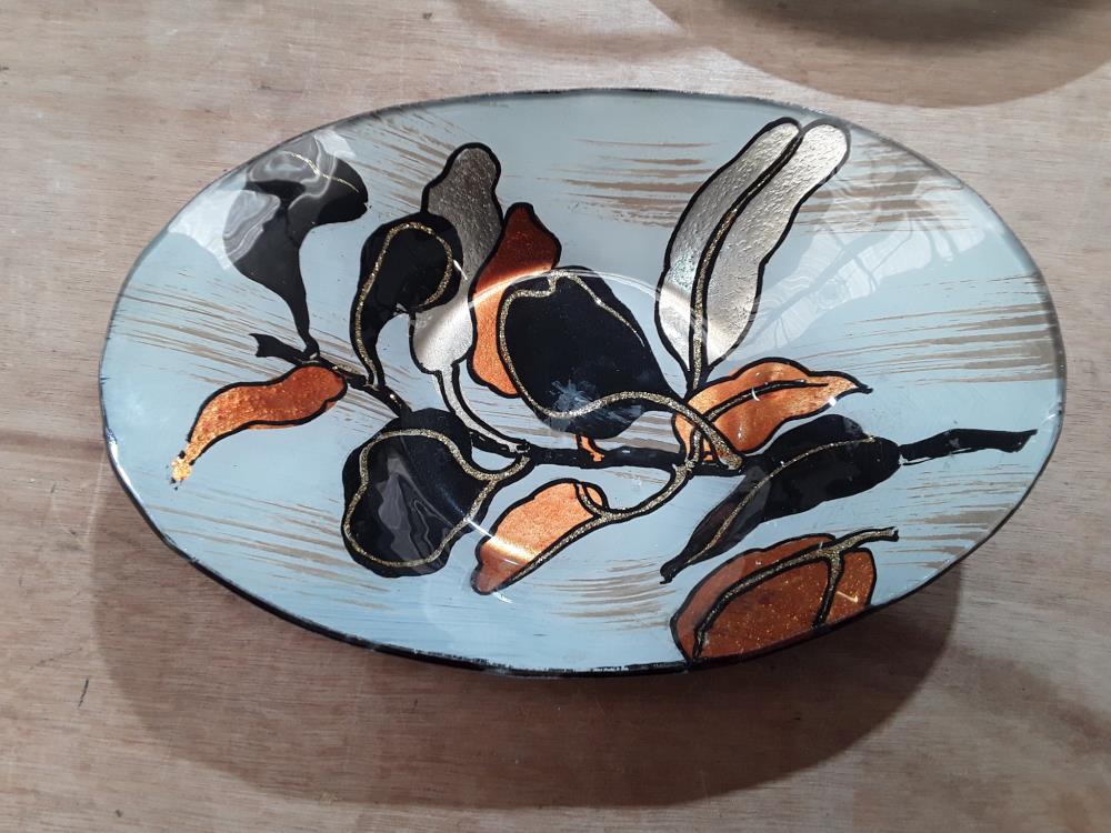 PLAT EN CUIVRE ÉMAILLÉ DÉCO ANNÉE 60