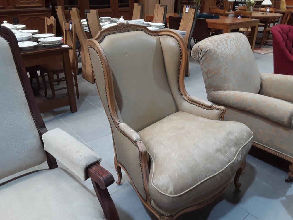BERGERE CUIR DECO VINTAGE