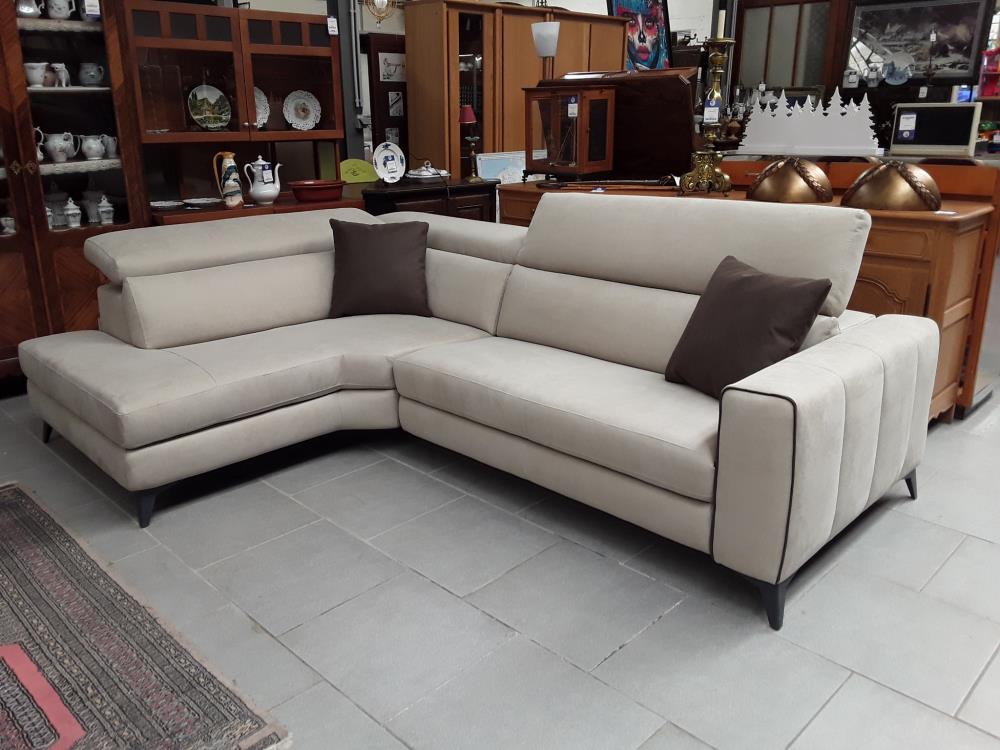 SALON D'ANGLE DESIGN AVEC RELAX ÉLECTRONIQUE INTÉGRÉ 