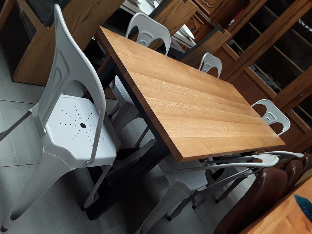 SERIE DE 6 CHAISES DECO INDUSTRIELLE METAL 