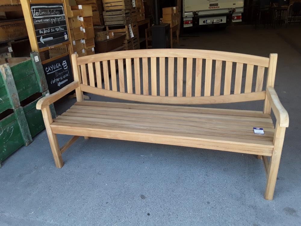BANC COURBE DE JARDIN ET TERRASSE TECK 1ER CHOIX EN 1M80 4 PERSONNES