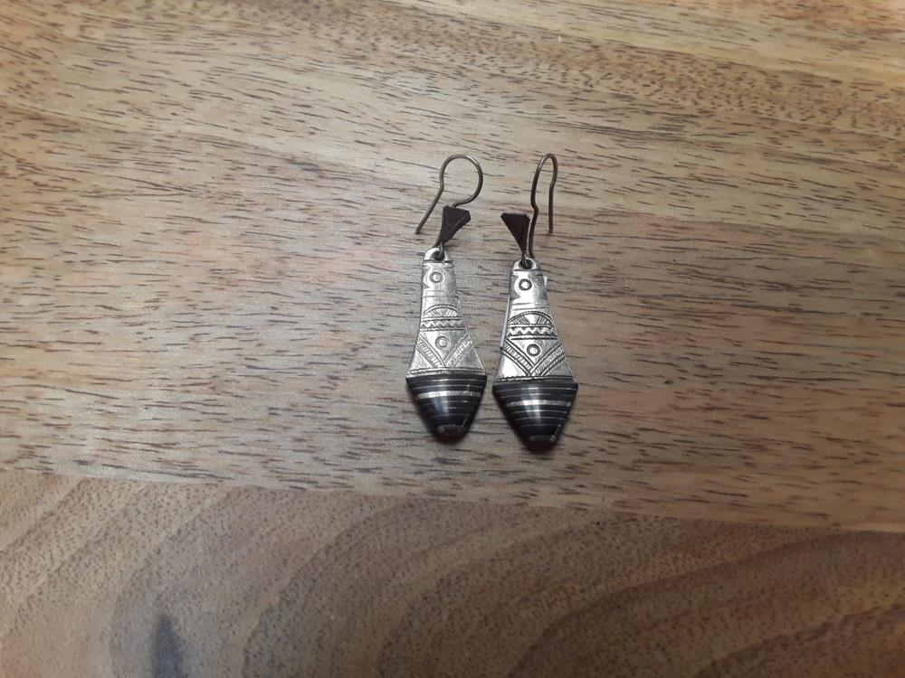 BOUCLE D'OREILLES EN ARGENT AFRIQUE  