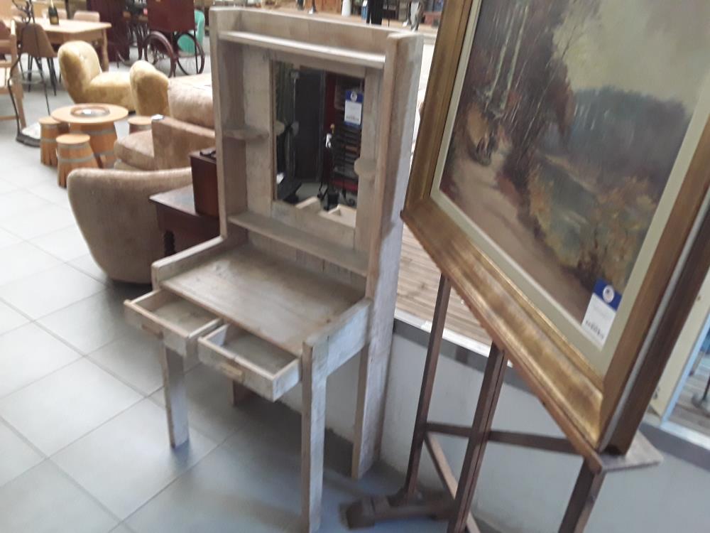 COIFFEUSE BOIS MASSIF ÉRODÉ 