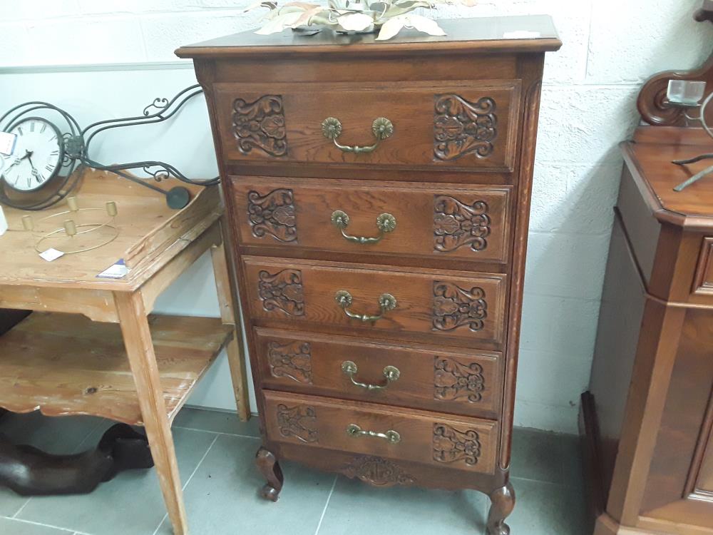 MEUBLE EN CHENE 5 TIROIRS