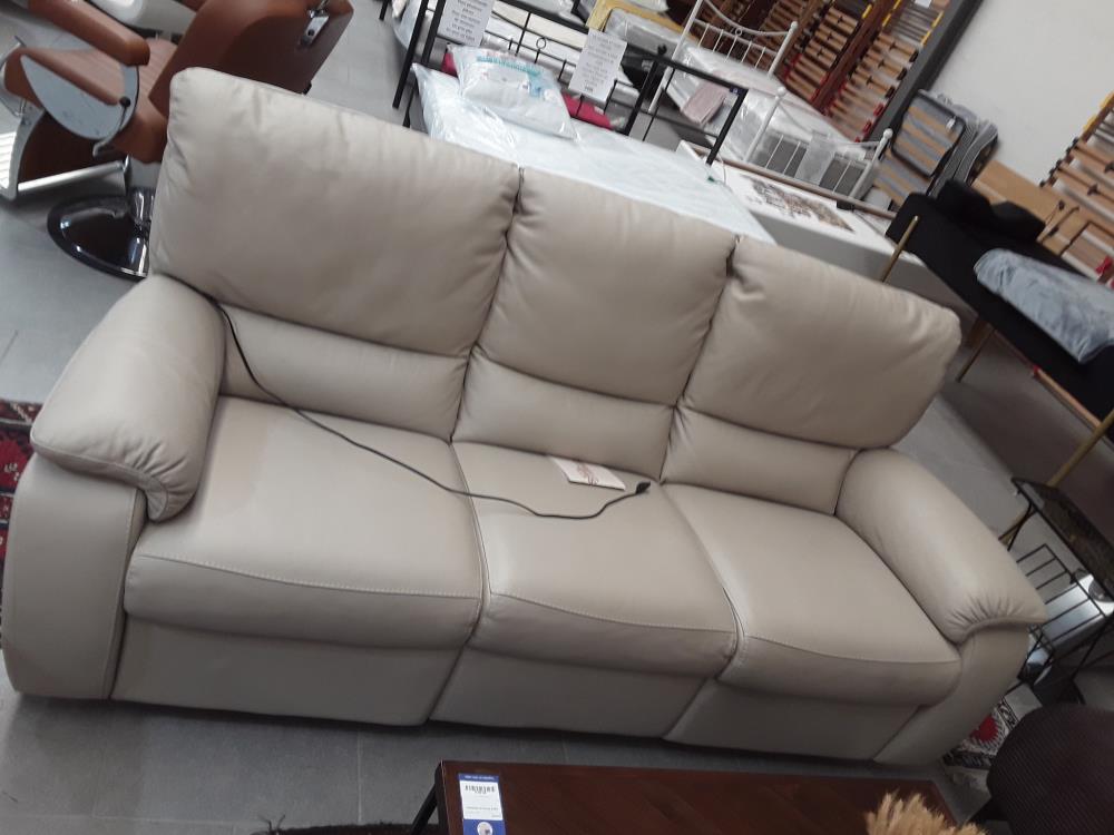 FAUTEUIL EN CUIR 2 RELAX ÉLECTRIQUE 3 PLACES 