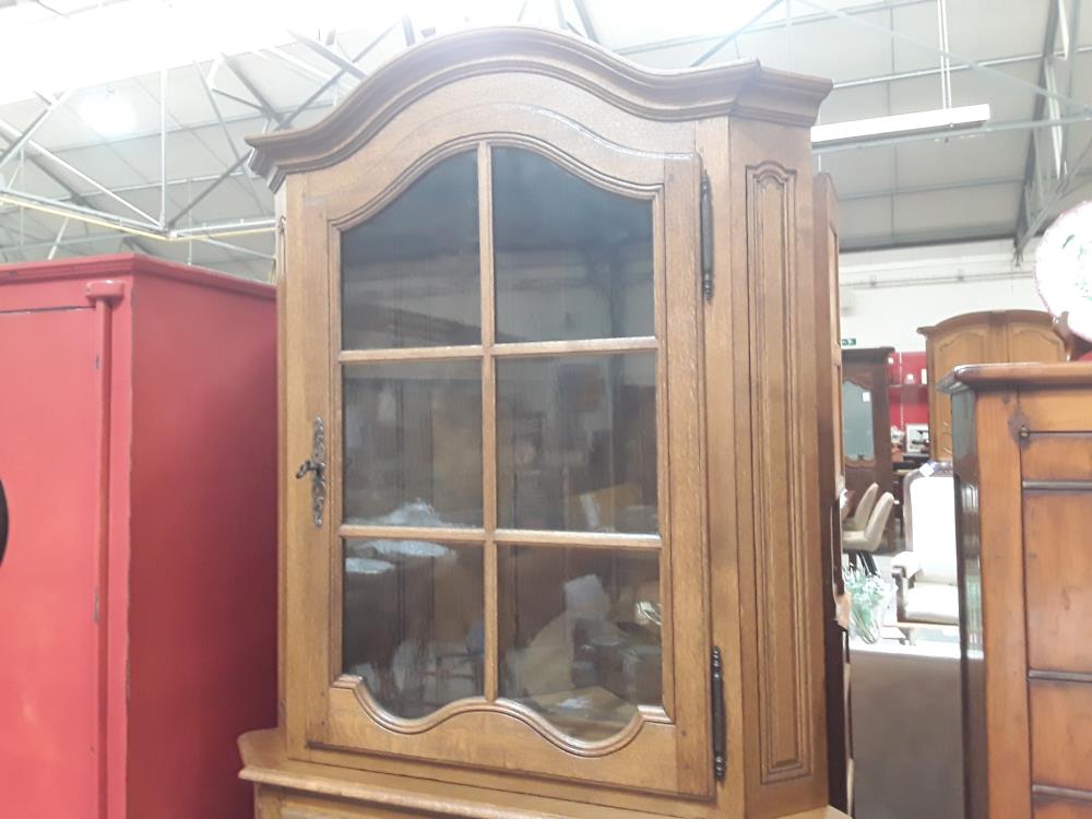 MEUBLE DE COIN DOUBLE CORPS EN CHENE ENCOIGNURE 