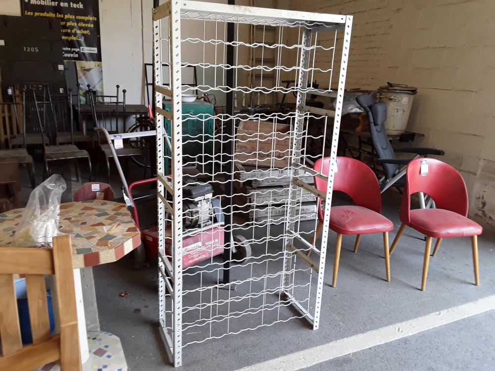 ETAGERE À VINS BLANCHE METAL 60 BOUTEILLES 