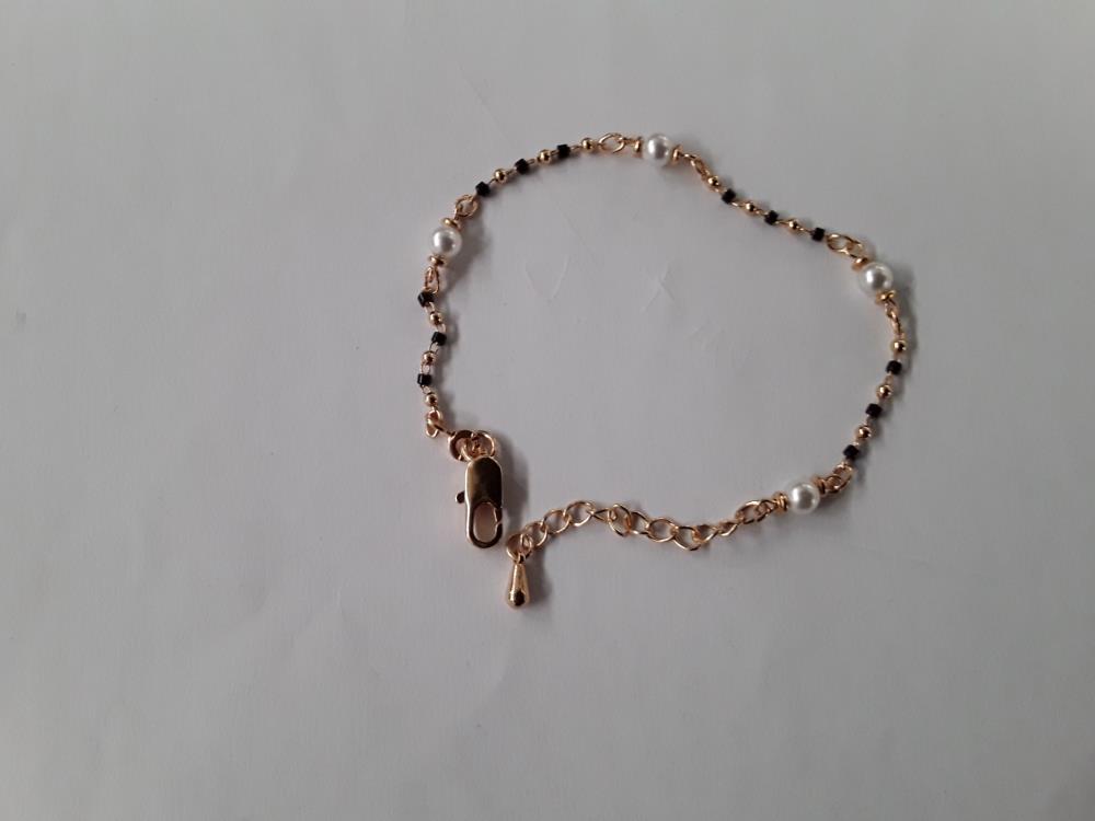 BRACELET PLAQUÉ OR AVEC PERLES 