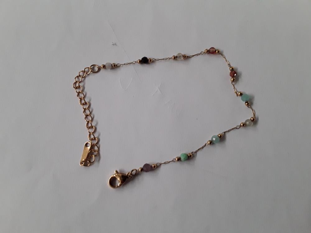 BRACELET PLAQUÉ OR AVEC PIERRES