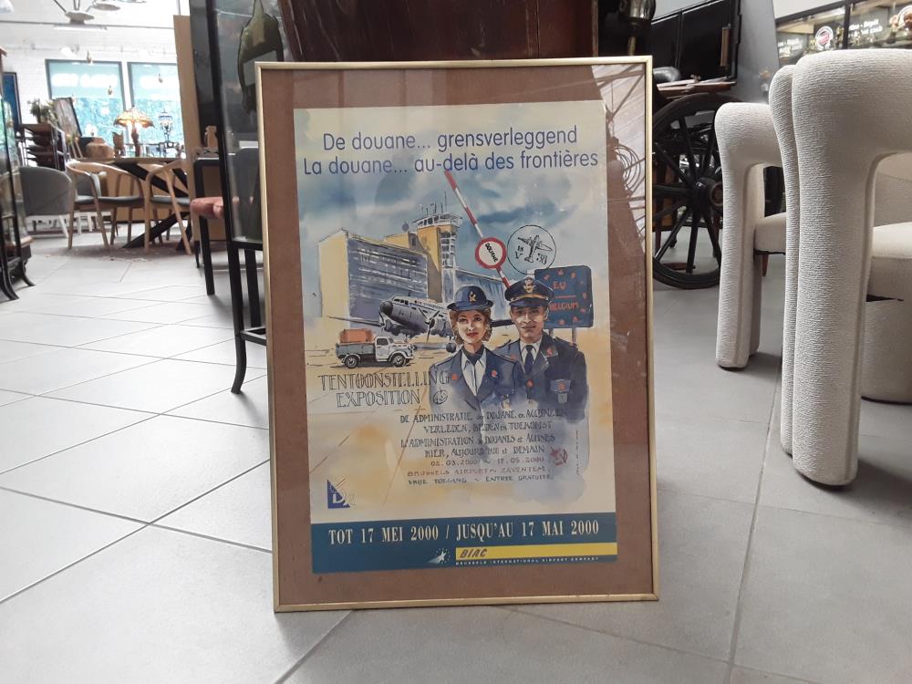 AFFICHE SABENA DOUANE AU DELÀ DES FRONTIÈRES