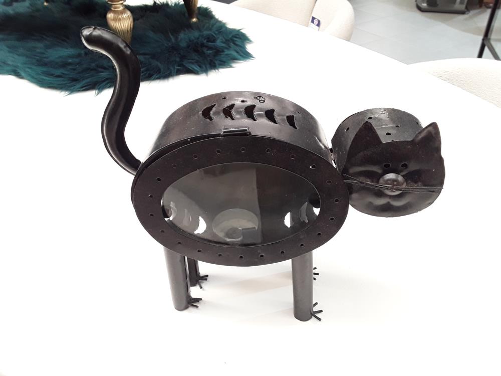 CHAT MÉTAL NOIR 