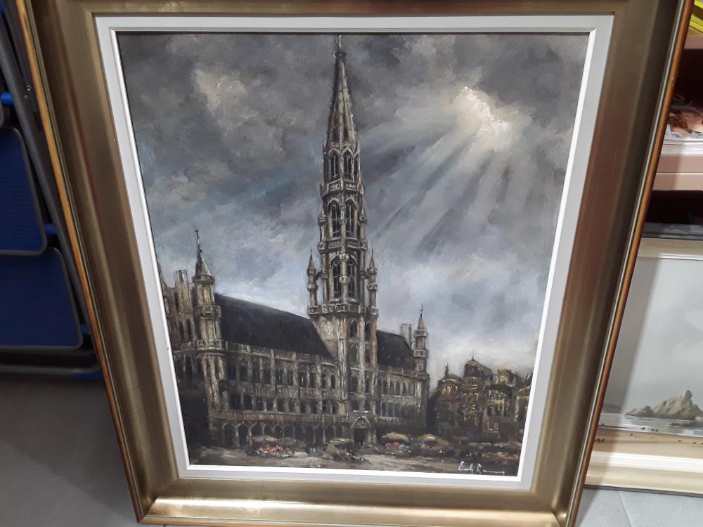 PEINTURE A L'HUILE PLACE DE BRUXELLES
