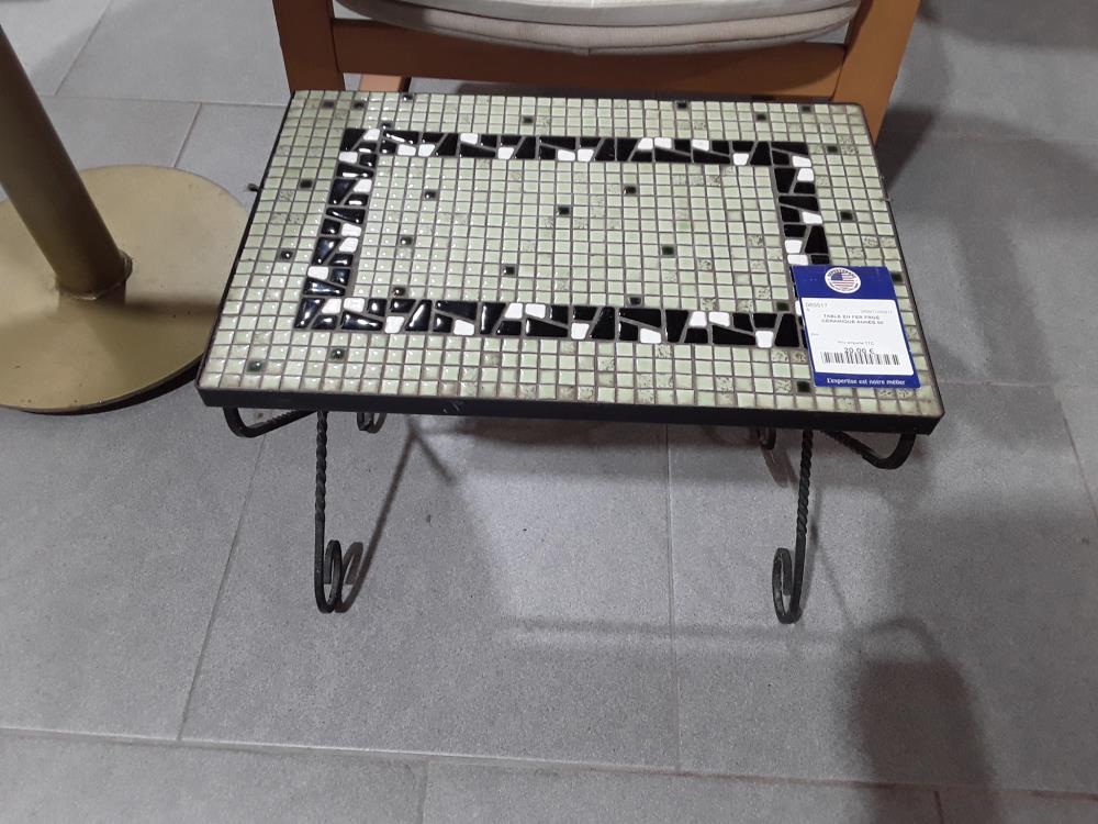 TABLE EN FER FRGÉ CÉRAMIQUE ANNÉE 50 