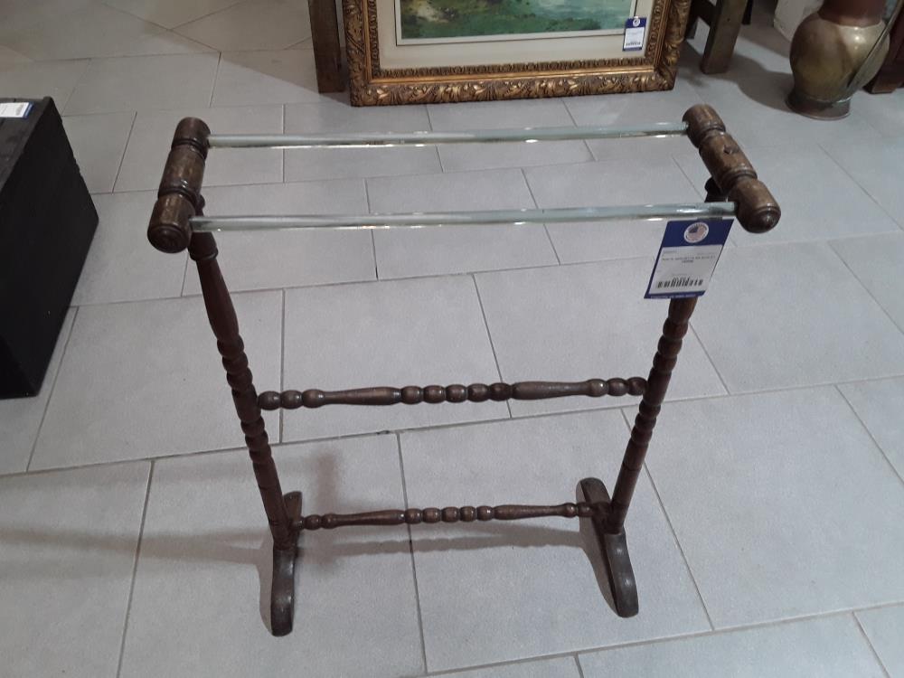 PORTE SERVIETTE EN BOIS ET VERRE