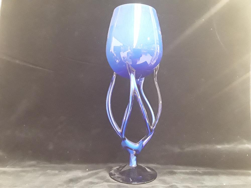 VASE VERRE BLEU 