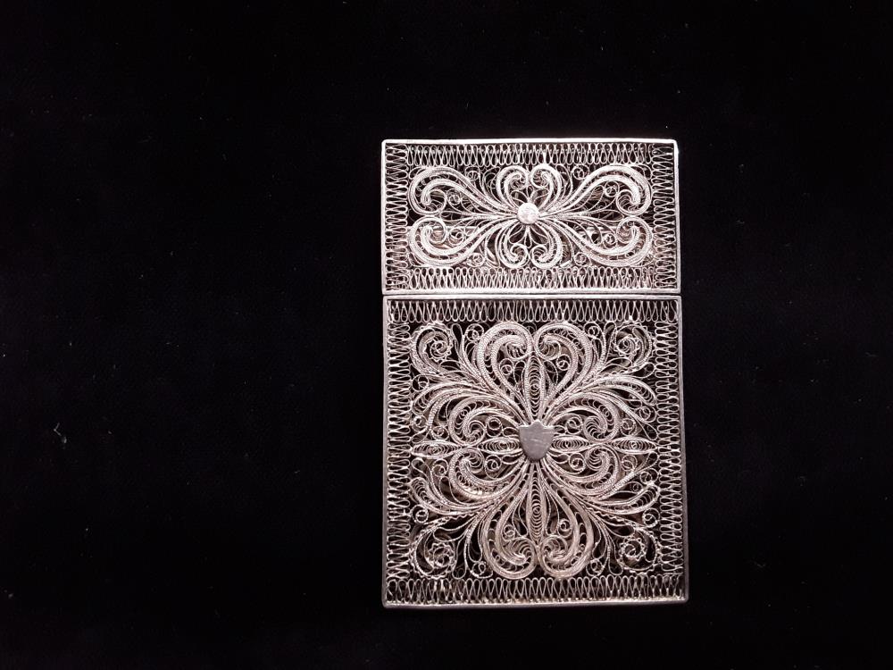 PORTE CARTES DE BAL EN ARGENT 900/1000 FIN 19EME 