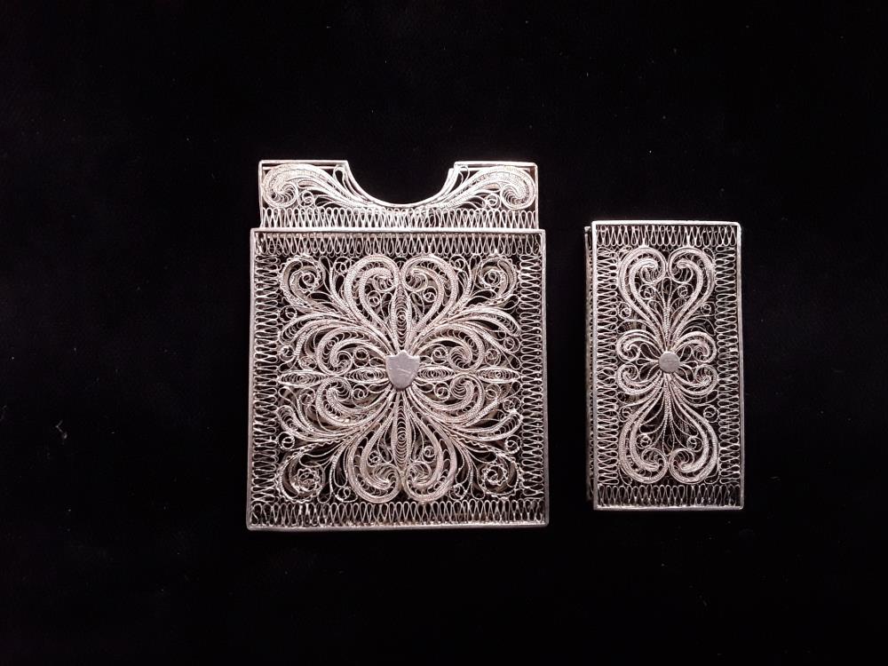 PORTE CARTES DE BAL EN ARGENT 900/1000 FIN 19EME 