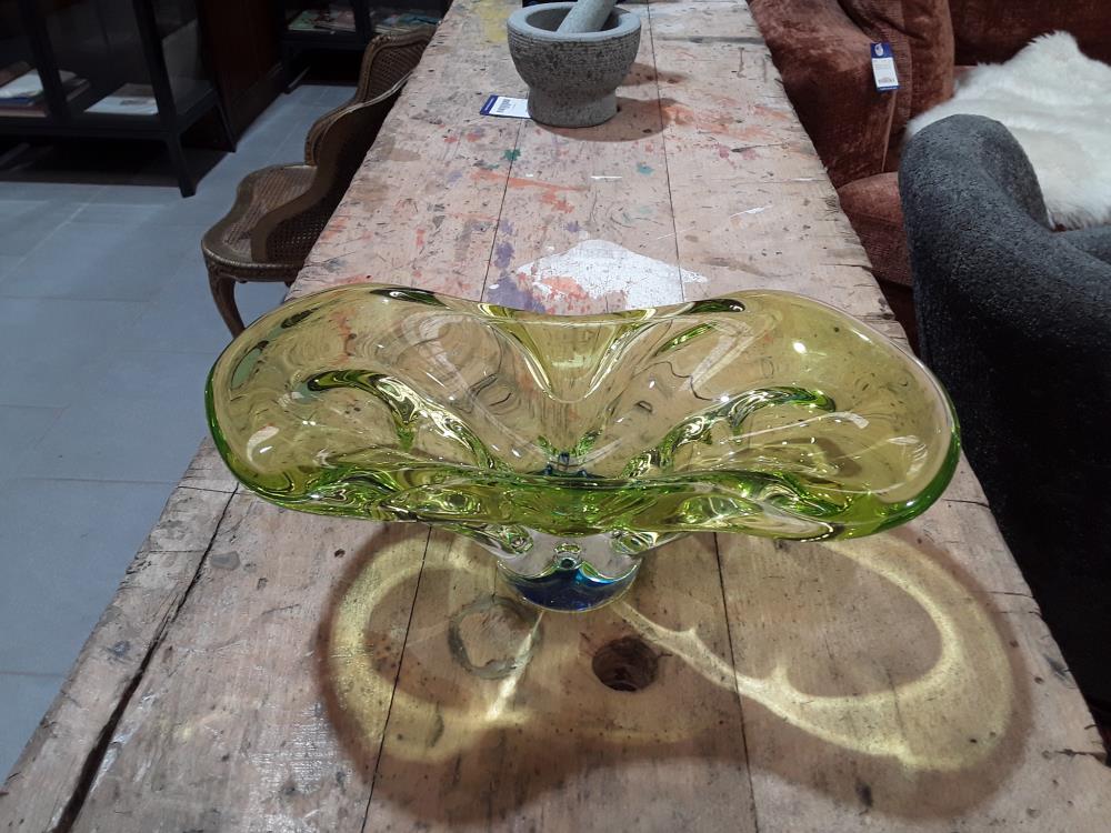 COUPE A FRUIT CRISTAL VERT ET BLEU