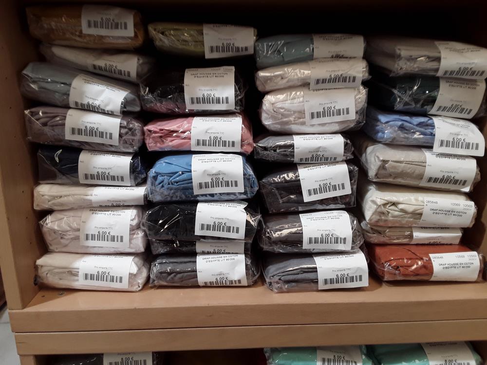DRAP HOUSSE EN COTON D'EGYPTE LIT 90/200