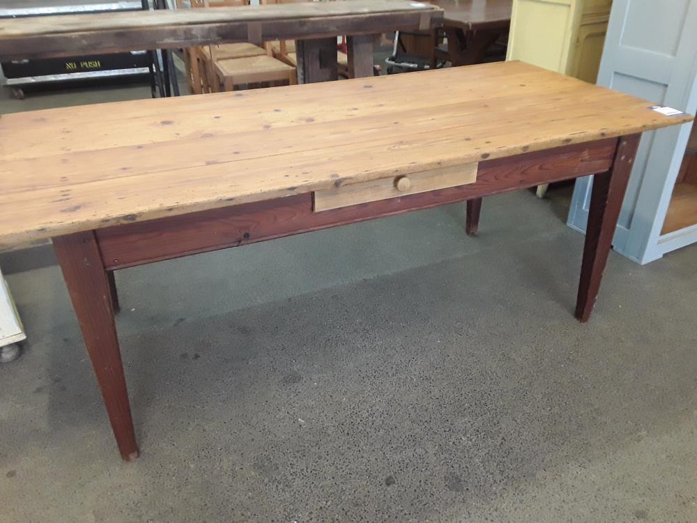 TABLE DE FERME EN SAPIN AVEC TIROIR 
