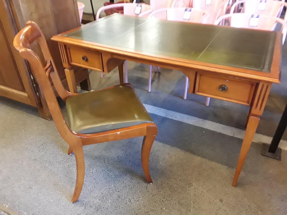 ENSEMBLE DE BUREAU CUIR VERT 