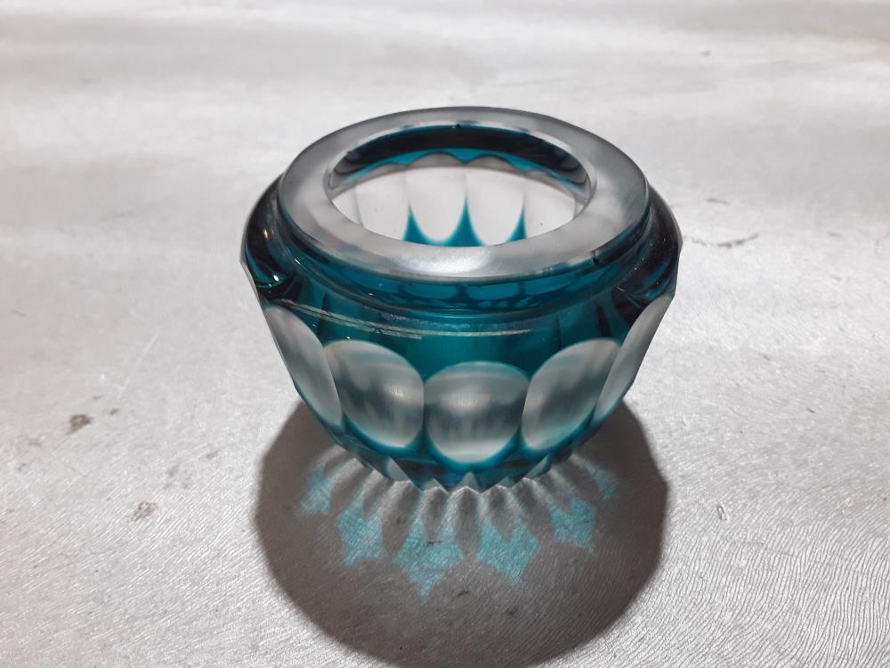 VASE MINIATURE VAL ST LAMBERT BLEU