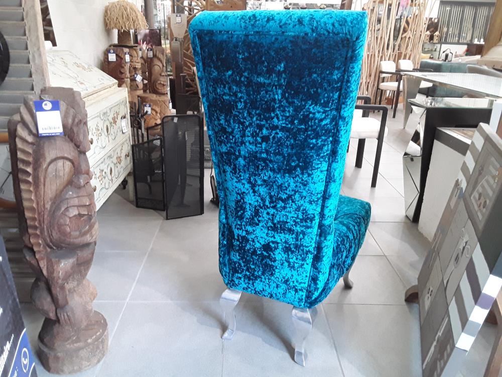 FAUTEUIL BRETZ DESIGN GARNISSAGE VELOURS DIAMANTS 