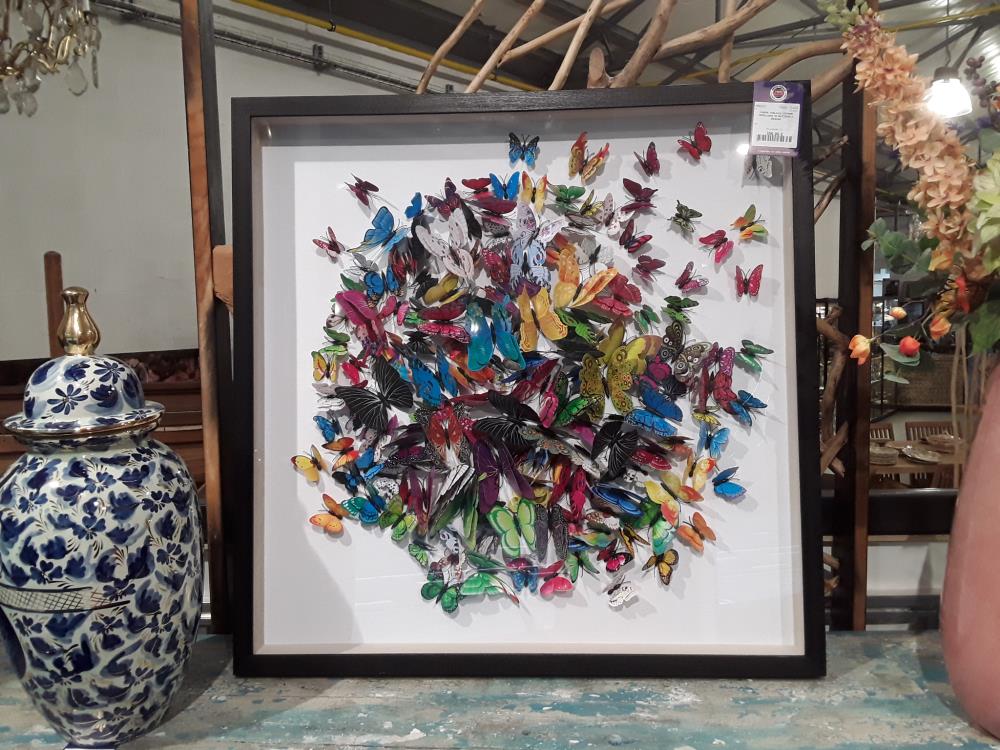 CADRE TABLEAU VITRINE PAPILLONS 3D BUTTERFLY DESIGN