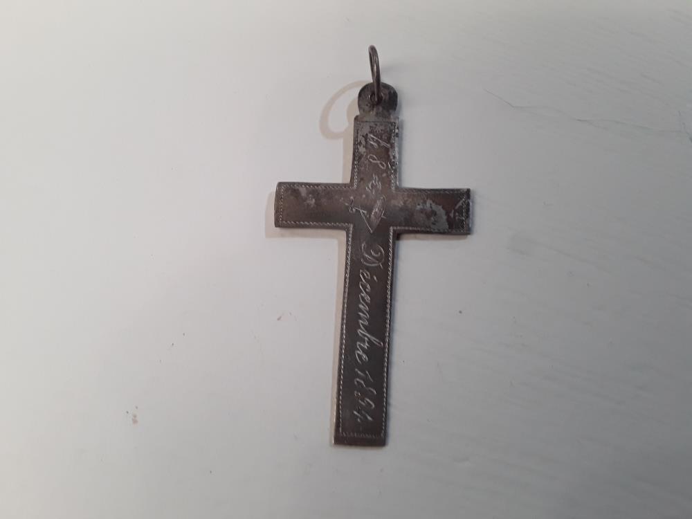 CROIX EN ARGENT SACRÉ COEUR 