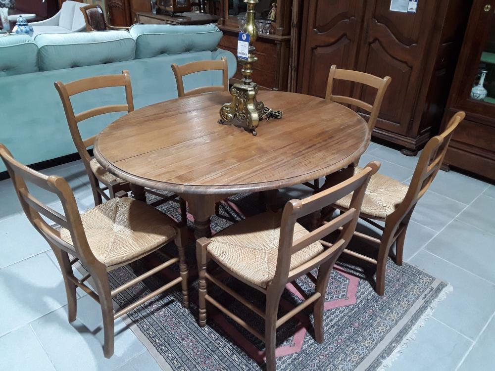 SERIE DE 6 CHAISES DE CUISINE PAILLEE 